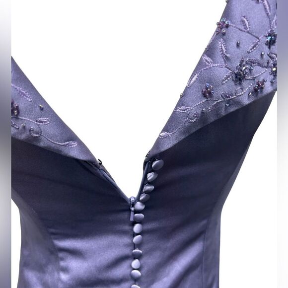 David’s Bridal Light Purple Sleeveless Maxi Dress Formal Bridesmaid Beaded Neck - Picture 8 of 13